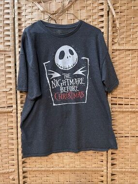 The Nightmare Before Christmas Jack Skellington Graphic Tee - L/XL- Black